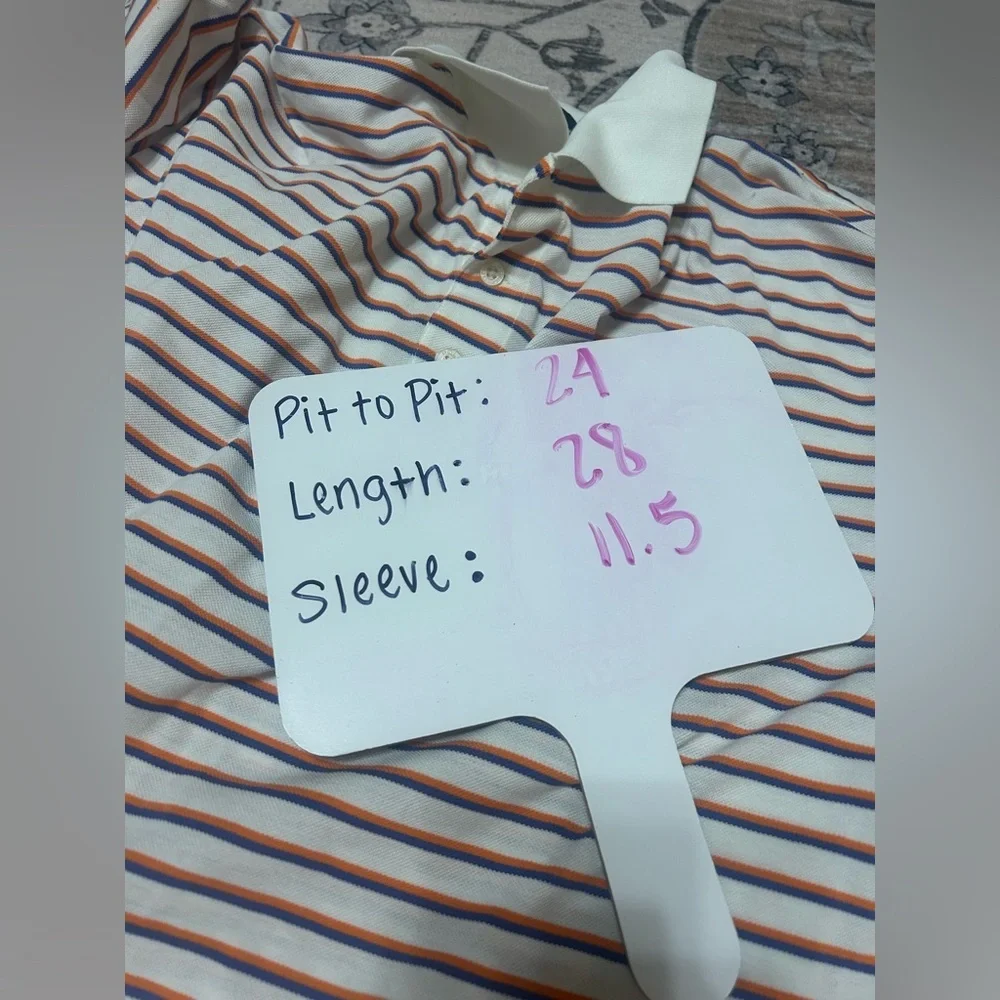 Ralph Lauren Polo Golf Shirt Pima Cotton Sz L Purple Orange Clemson Northwestern